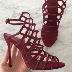 Schutz Juliana Suede Caged Heel Sandals